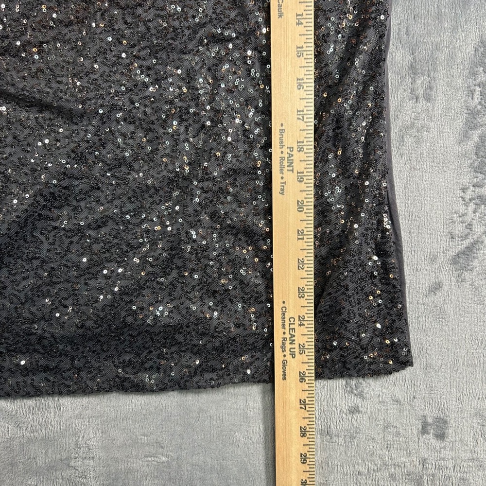Ann Taylor Women Dark Gray Sequined Cowl Neck Sleeveless Top XL - Picture 4 of 7